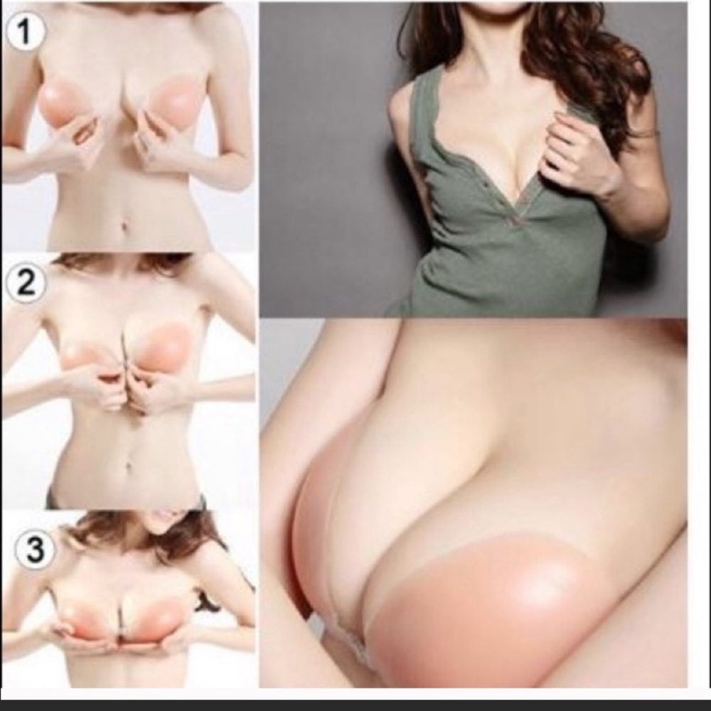 Adhesive Push up silicone Bra Backless Nude